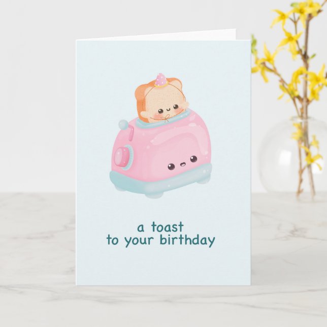 Son Beau Toast À Votre Anniversaire Pun Carte Anni (Fleur jaune)