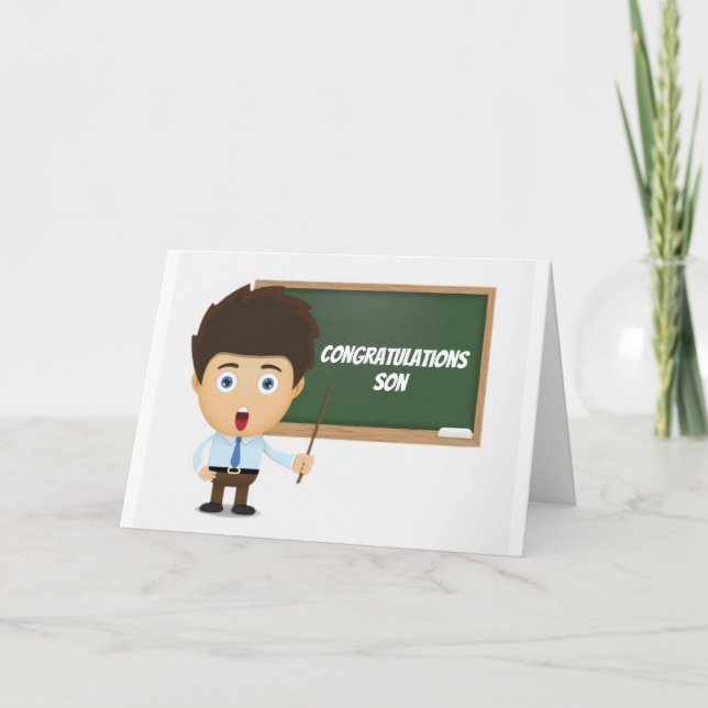 **SON** BECOMES A "TEACHER" CONGRATULATIONS CARD (Front)