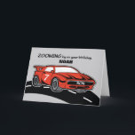 Son Birthday Age 7 Red Sports Car Card<br><div class="desc">Speed up in ordering this cute and fun card that comes with a customizable front. This is the only card you’ll need to send fun birthday greetings to your dearest son once he celebrates his 7th birthday very soon. Personalize this with his name on the cover.</div>