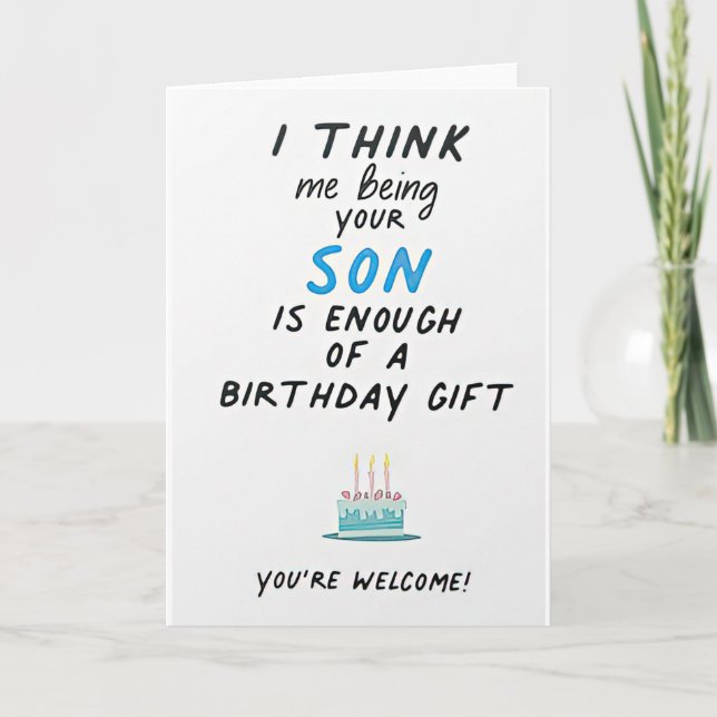 son birthday, happy birthday card (Front)
