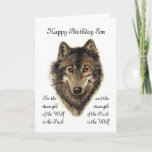 Son Birthday -Wolf and Pack Quote Card<br><div class="desc">For the strength of the Wolf is the Pack  and the strength of the Pack is the Wolf Wolf and Pack Quote - Animal Collection</div>