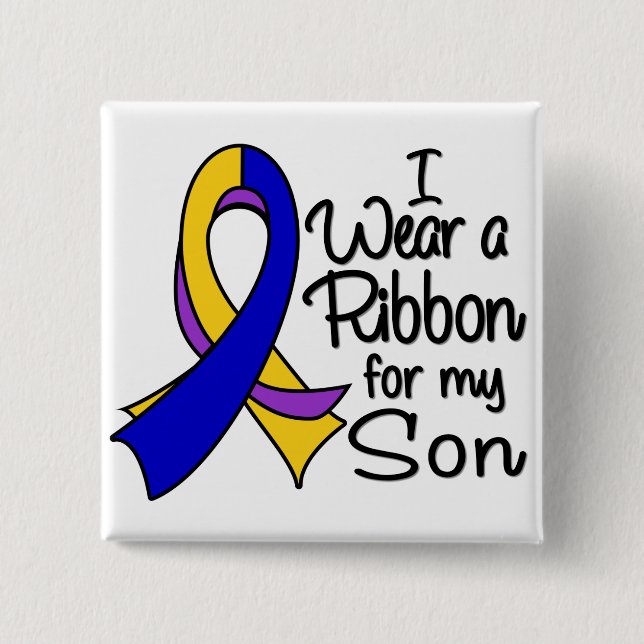 Son - Bladder Cancer Ribbon 2 Inch Square Button (Front)