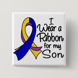 Son - Bladder Cancer Ribbon 2 Inch Square Button