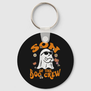 Son Boo Crew Groovy Matching Family Halloween Men Keychain