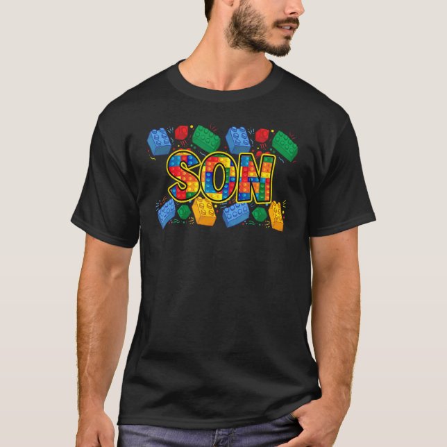 Son Brick Builder Boy Master Builder Blocks Buildi T-Shirt (Front)