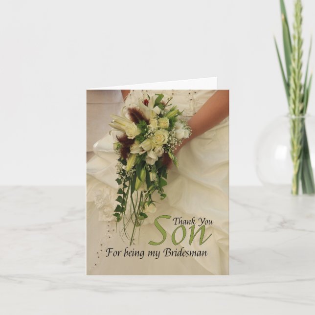 Son Bridesman thank you Card (Front)
