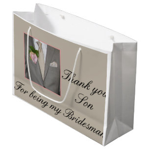 Son Bridesman thank you Large Gift Bag