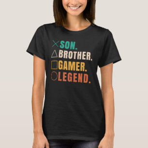 Son Brother Gamer Legend Vintage Gaming Video Game T-Shirt