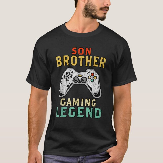 Son Brother Gaming Legend Gamer Gifts For Teen Boy T-Shirt (Front)