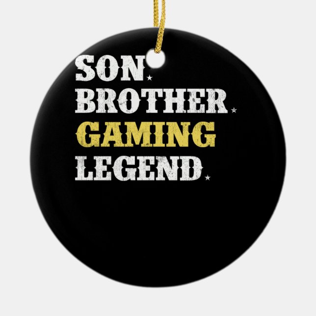 Son Brother Gaming Legend Gaming Christmas Gamer Ceramic Ornament (Front)