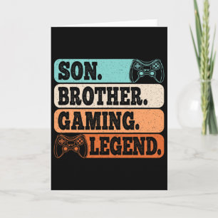 Son Brother Gaming Legend Video Gamer Retro Game  Card