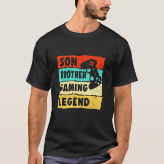 Son Brother Gaming Legend Vintage Teenage Boys 8 1 T-Shirt