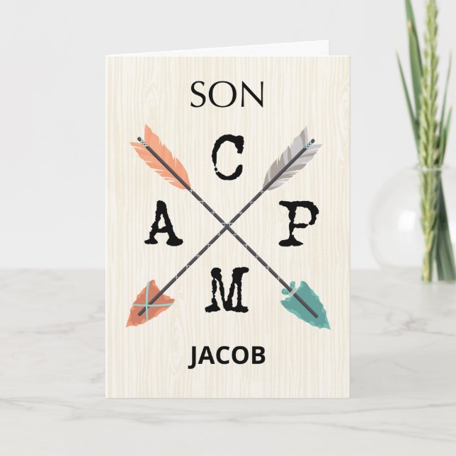 Son Camp Personalize Name Arrows Card (Front)