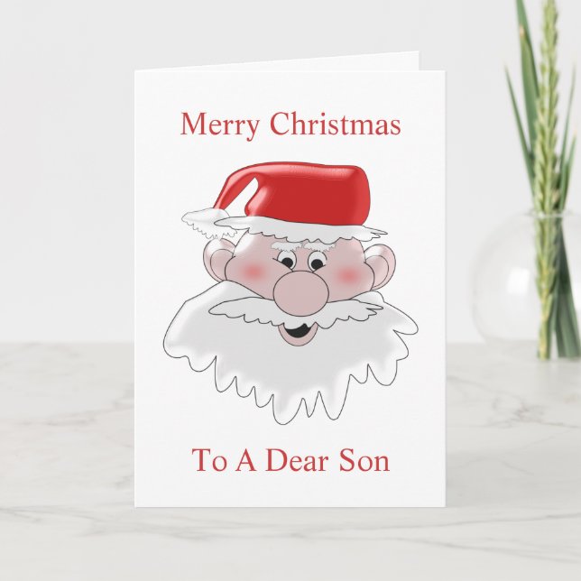 Son Christmas Card Santa Claus Design (Front)