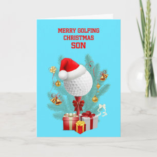 Son Christmas Golfball Holiday Card