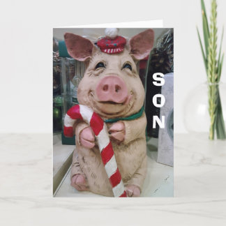 SON=CHRISTMAS PIGGY-NO MARKET-JUST CHRISTMAS WISH HOLIDAY CARD