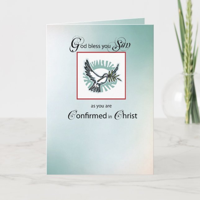 Son Confirmation Card with Dove (Front)