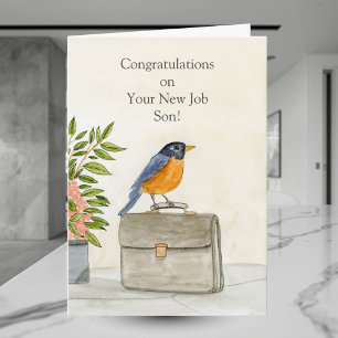 Son Congratulations New Job Robin Card