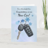 Son Congratulations on New Car Winter Snowflakes
