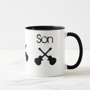 Son, crossed black guitars mug