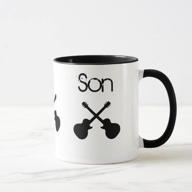 Son, crossed black guitars mug (Right)