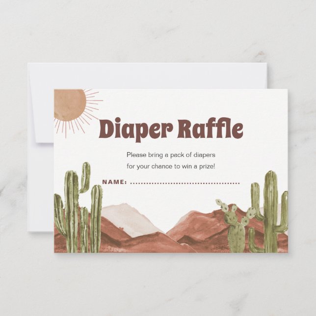 Son Desert Baby shower Diaper raffle card (Front)