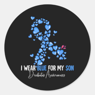 Son Diabetes Awareness Design Classic Round Sticker
