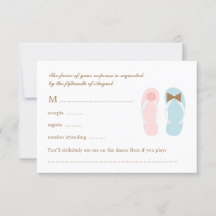 Son et ses Sandals Beach Wedding Réponse RSVP