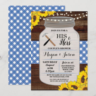 Son et sien invitation bleu en bois rustique de la