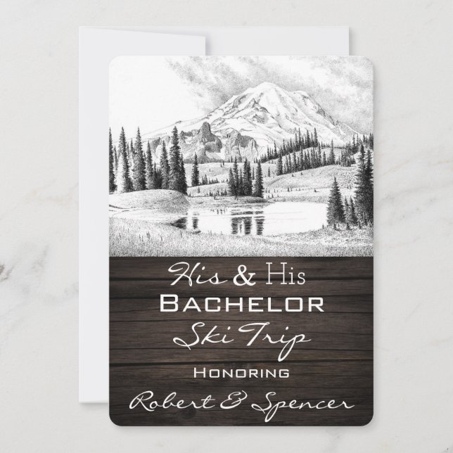Son et son bachelor Party Ski Trip Invitation (Devant)