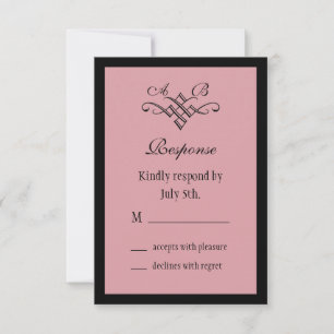 Son et son mariage Monogramme RSVP en rose