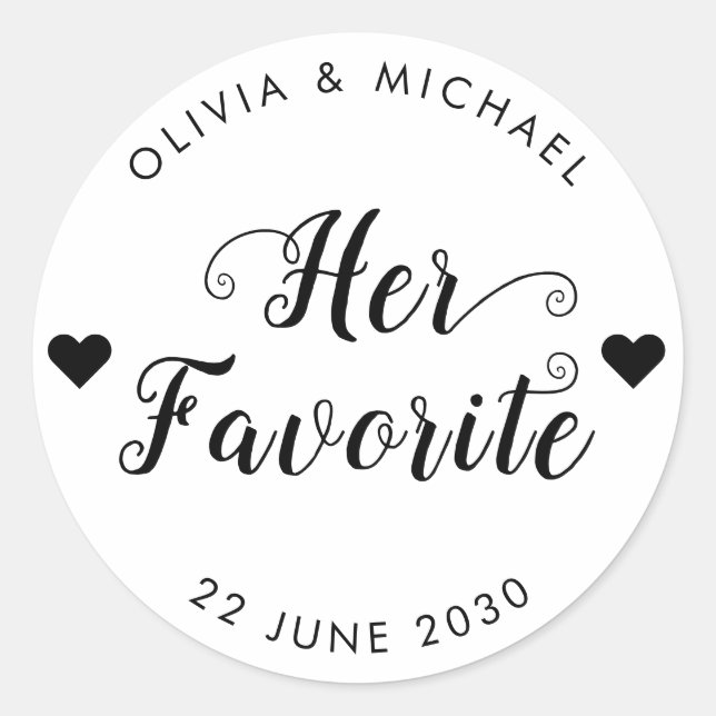 Son Étiquette de mariage préféré  Favoriser le sac (Devant)