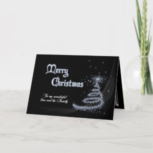 Son & family, a Black and white Christmas Holiday Card