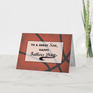 Son Fathers Day Basketball Large Distressed Sports Card