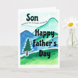 Son Father's Day Standing Tall Grounded and Strong Card