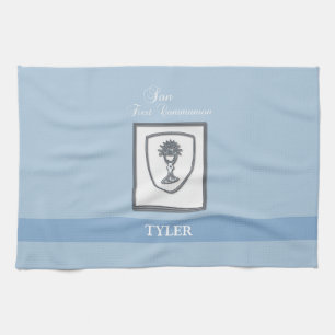 Son, First Communion Silver Chalice Kitchen Towel