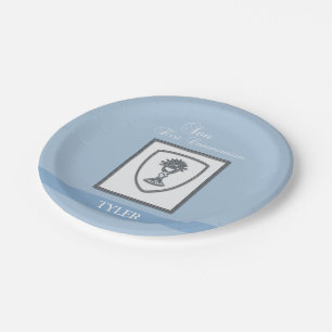 Son, First Communion Silver Chalice Paper Plate