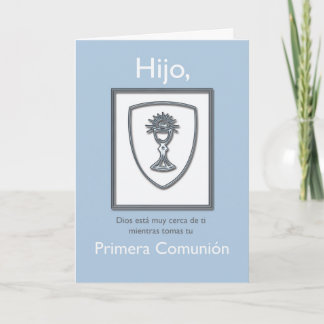 Son First Communion, Spanish, Blue and Silver Card