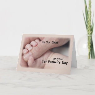 Son, First Father's Day, Hand in Baby Hand Card
