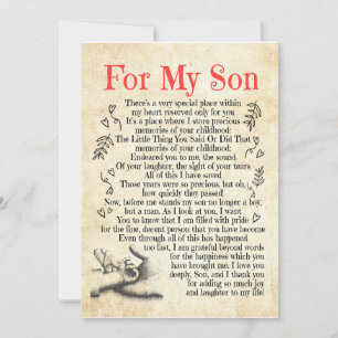 Son Gift   For My Son Thank You For Adding So Much Invitation