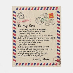 Son Gift   Letter To My Son Love From Mom Fleece Blanket