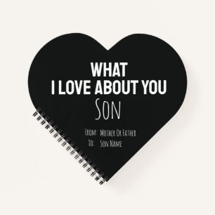 Son Gifts For Him Boy Modern Cute Black DIY Notebook