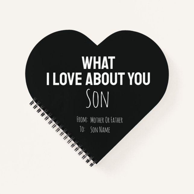 Son Gifts For Him Boy Modern Cute Black DIY Notebook (Front)