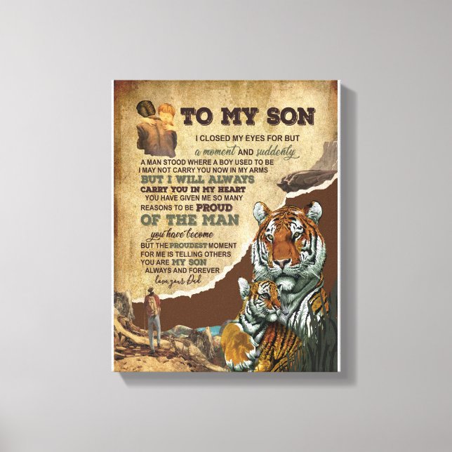 Son Gifts | Letter To My Son Love From Dad Canvas Print (Front)
