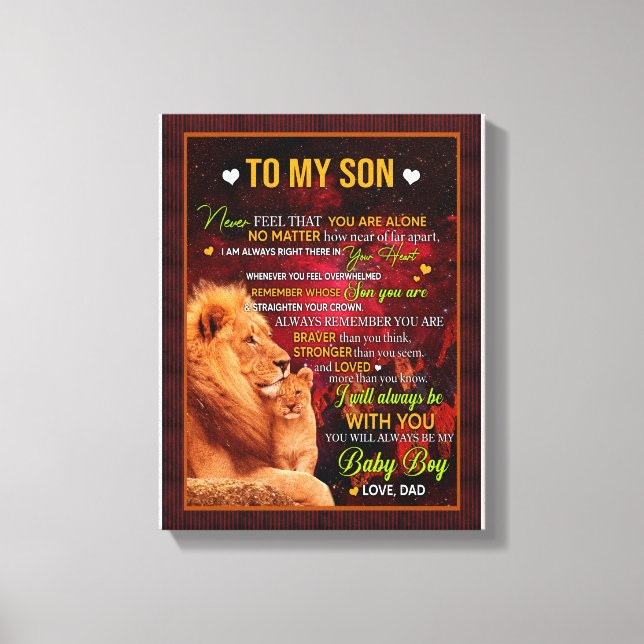 Son Gifts | Letter To My Son Love From Dad Canvas Print (Front)