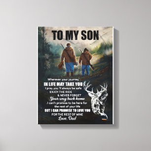 Son Gifts   Letter To My Son Love From Dad Canvas Print
