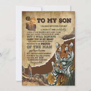Son Gifts   Letter To My Son Love From Dad Holiday Card