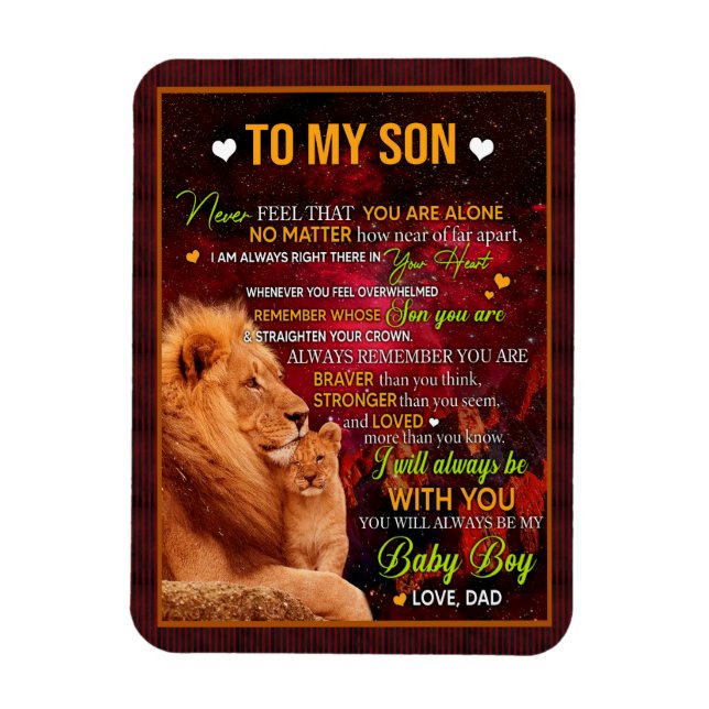 Son Gifts | Letter To My Son Love From Dad Magnet (Vertical)
