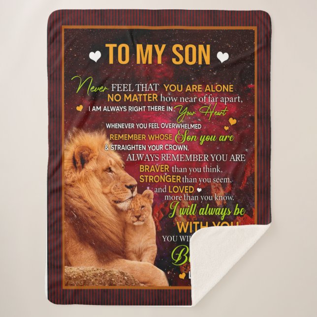 Son Gifts | Letter To My Son Love From Dad Sherpa Blanket (Front)