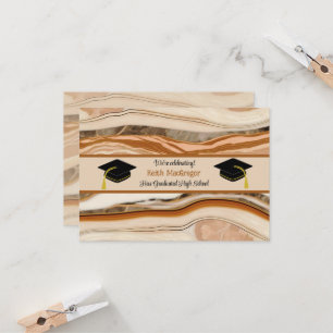 Son Graduation Celebration in Brown Marble Invitation